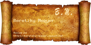 Beretzky Megyer névjegykártya